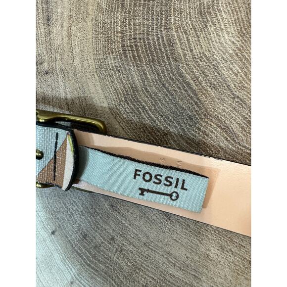 Fossil Women's Colorblock Leather Belt - Size Medium - Picture 2 of 12